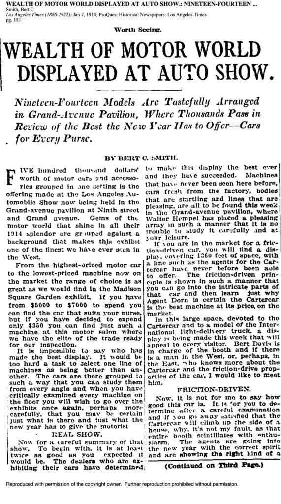 1914 1 7 WEALTH OF MOTOR WORLD_DISPLAY By Bert C. Smith page 1