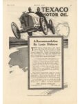 1915 3 25 TEXACO MOTOR OIL Louis Disbrow ad MOTOR AGE 8.5″×12″ page 57
