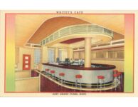 1937 ca. East Grand Forks, MINN WHITEY’S CAFE Interior linen postcard front