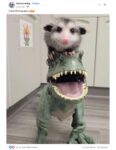 Opossum on dinosaur FB