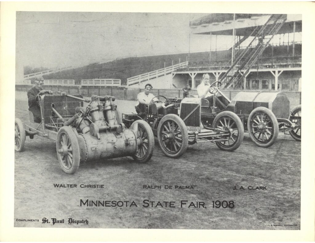 1908 Minnesota State Fair Walter Christie, Ralph De Palma, J.a. Clark 