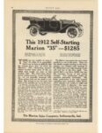 1912 1 18 IND MARION This 1912 Self Starting Marion 35 1285 ad MOTOR AGE 9×12 page 68