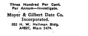 1912 3 14 Moyer and Gilbert Ad 3-14-12 LAT