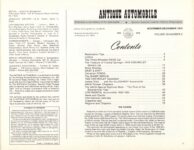 ANTIQUE AUTOMOBILE Nov-Dec 1975 Table of Contents page 1