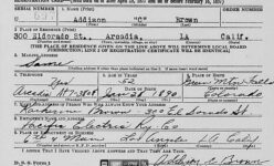 1942 Addison Brown b. 1890 WW2 Draft Registration