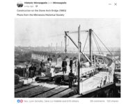 1883 Minneapolis MN Construction of Stone Arch Bridge FB