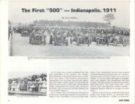 1911 Indy 500 The First “500” — Indianapolis, 1911 By Jerry Gebby article ANTIQUE AUTOMOBILE July-August 1976 page 26