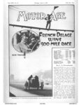 1914 6 4 Indy 500 FRENCH DELAGE WINS 500 MILE RACE By C. G. Sinsabaugh article MOTOR AGE page 5