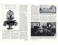 1916 ca. C. H. Metz AUTOMOTIVE PIONEER PART II By Franklin B. Tucker article ANTIQUE AUTOMOBILE May-June 1967 8.5″×11″ pages 26 & 27