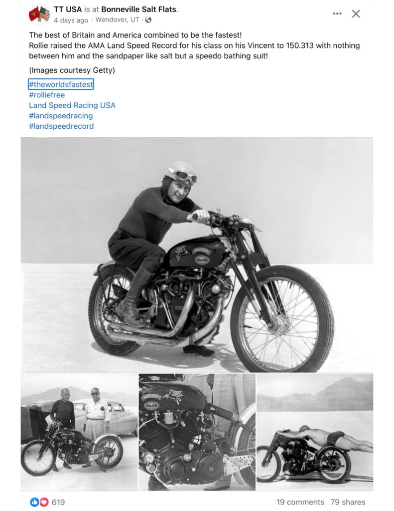 VINCENT motorcycle Land Speed Record FB