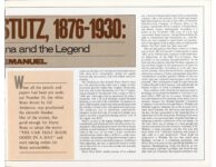 HARRY CLAYTON STUTZ 1876-1930 By Dave Emanuel AUTOMOBILE Quarterly No. 3 1982 10.25″×8.25″ page 235