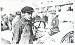 1911 ca. Erwin Bergdoll wat track with car snapshot xerox