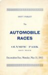 1915 5 1 Automobile Races Olympic Park Race Track “Matty” Matthews OFFICIAL PROGRAM 7″×10.5″ page 2