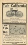 1908 6 Yale California motorcycles Yale and Snell Bicycles ad CYCLE AND AUTOMOBILE TRADE JOURNAL 6″×9″ page 260