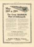 1914 5 21 MARMON May 28th & 29th The Great MARMON Days at Indianapolis ad MOTOR AGE 8.5″×12″ page 57