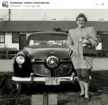 1951 ca. STUDEBAKER and young woman snapshot FB