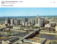 1970s St. Paul, MN birdseye view postcard FB