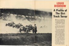 LOUIS DISBROW By J. L. Beardsley Profile of The Dirt Track Terror article Floyd Cylmer’s Auto Topics Dec 1966 FEATURES 8.5″x11″x2 page 12 13