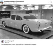1957 ca STUDEBAKER Raymond Loewy concept design FB