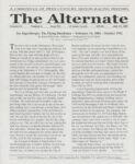 Joe Jagersberger The Flying Dutchman Feb. 14, 1884 – Oct 1952 By Kem Robertson Alabama article The Alternate July 15, 2007 7″×8.5″ Front cover page 1