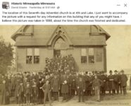 1888 ca. Minneapolis, MN Seventh-Day Advenist Church FB