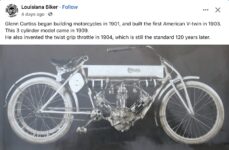 1909 Glenn Curtiss 3 cylinder motorcycle