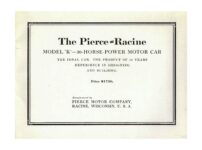 1910 PIERCE-RACINE – Model K 30hp Motor Car Catalog page 02 hcfi.org