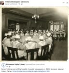 1920 ca. Minneapolis, MN Nurses’ Dining Room at The Swedish Hospital
