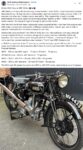 1932 VINCENT HRD 500cc motorcycle FB
