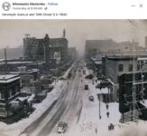 1940 Minneapolis, MN Hennepin Avenue and 10th Street South during Winter FB