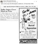 1946 11 23 Minneapolis, MN Spike Jones in town FB