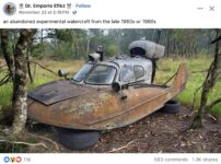 1950s or 1960s ca. Abandoned experimental watercraft FB