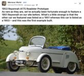 1953 REYONNAH A175 Roadster Prototype FB