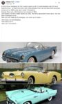 1954 CHEVY Corvette Roadster, 1954 KAISER Darrin, 1955 FORD Thunderbird FB