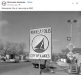 1957 Minneapolis, MN City of Lakes sign FB