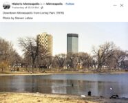1976 Minneapolis, MN Downtown from Loring Park FB