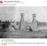1855 Minneapolis, MN First bridge over Mississippi FB