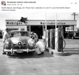 1950 ca. STUDEBAKER at Mobil Gas Station FB