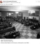 1950s Minneapolis, MN Greyhound Bus Station waiting room FB