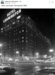 1962 Minneapolis, MN HOTEL LEAMINGTON at night FB