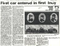 1986 5 24 CASE First car entered in first Indy was built by Case of Racine by John Van Thiel article the Journal Times Racine, WIS xerox page 6 GC