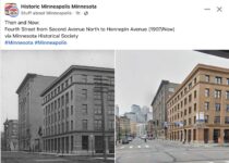 1970 and ca. 2020 Minneapolis, MN 4th Street from 2nd AVE North FB