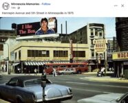 1975 Minneapolis, MN Hennepin Avenue and 5th Street FB