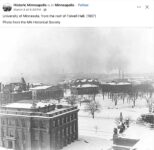 1907 Minneapolis, MN U of M from Folwell Hall roof FB