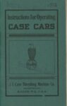 1912 Instructions for Operating CASE CARS Front cover