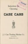1912 Instructions for Operating CASE CARS page 01