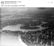 1920s Minneapolis, MN Lake of the Isles Birdseye view FB