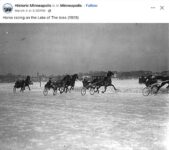 1929 Minneapolis, MN Horse racing on ice FB