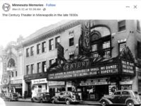 1938 ca. Minneapolis, MN Century Theater FB