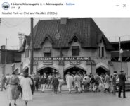 1950s Minneapolis, MN Nicollet Baseball Park FB